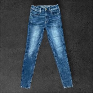 American Eagle High Rise Jegging Blue Skinny Jeans